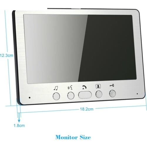 7'' TFT LCD Wired Video Door Phone Visual Intercom Doorbell System Indoor Monitor 700TVL Outdoor Waterproof IR Camera