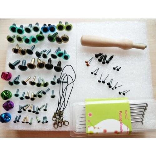 WFPFPBEC DIY wool for felting tools mat 5pair eyes handle sets