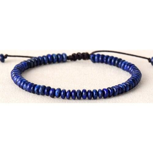 Women Bracelet Disc Shape Lapis Lazuli Friendship Bracelets Bijoux Fashion Punk Bracelet Women Jewelry Gifts