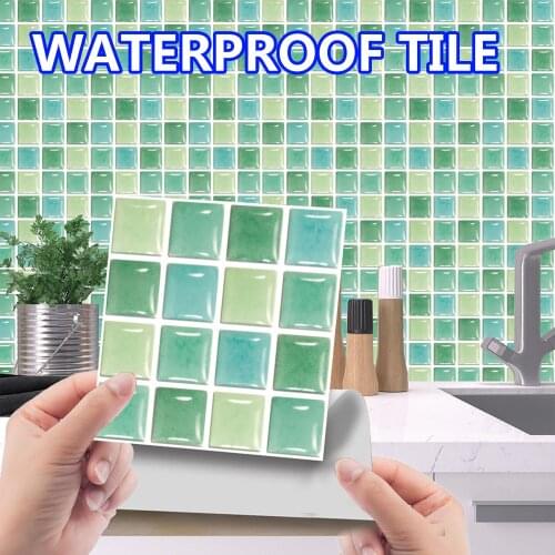 10pc 3D Crystal Tile Stickers DIY Waterproof Self-Adhesive Magic Gel Tiles Self Stick Mosaic Tile Diy Waterproof Pattern Tile