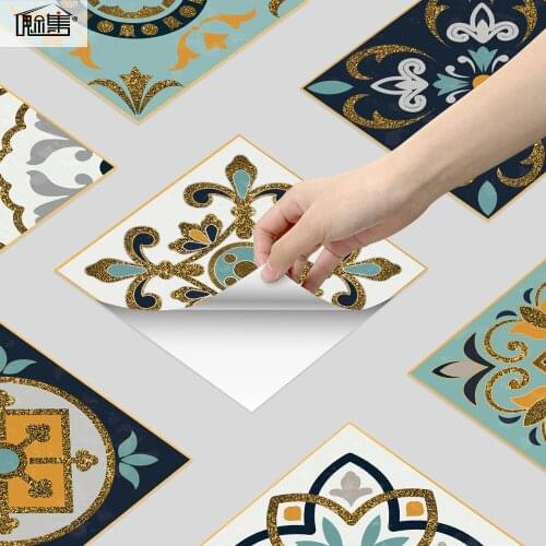 10Pcs Stairs stickers Bohemian style Wall Sticker Self-Adhesive Decal Vinyl Tile Tile Sticker for Kitchen Staircase Furniture
