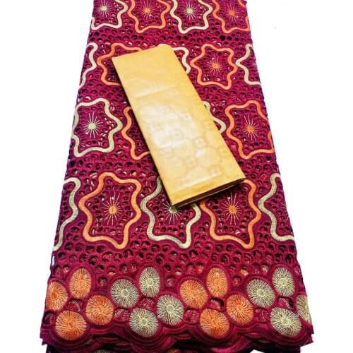 2.5+2.5 Yards/set Swiss Voile Lace In Switzerland And Bazin Riche Fabrics 2021 New Guinea Senegal African Wedding Bazin YKM029