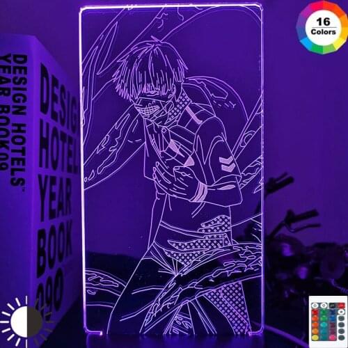 3d Light Anime Tokyo Ghoul Ken Kaneki for Home Decoration Nightlight Cool Birthday Gift Acrylic Led Night Lamp Tokyo Ghoul