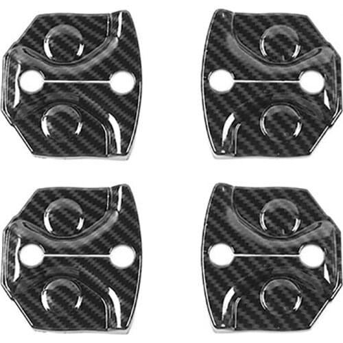 4Pcs Door Lock Cover for Ford F150 2015-2020 Car Carbon Fiber Door Lock Protection Buckle Decor Trim Accessories