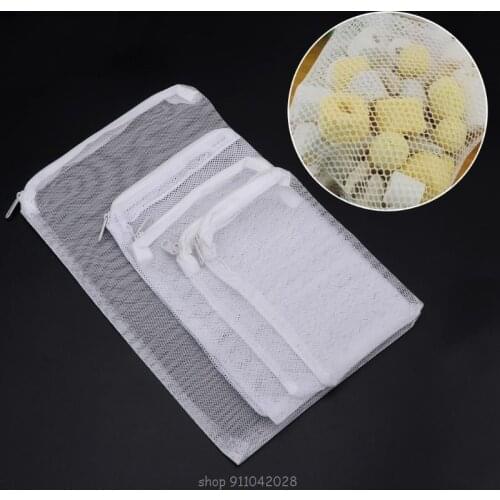 5 Pcs/Set Aquarium Filter Bag Fish Tank Mesh Bag Zipper Net Pond For Bio Ball Active Carbon Isolation Storage D16 20 Dropship