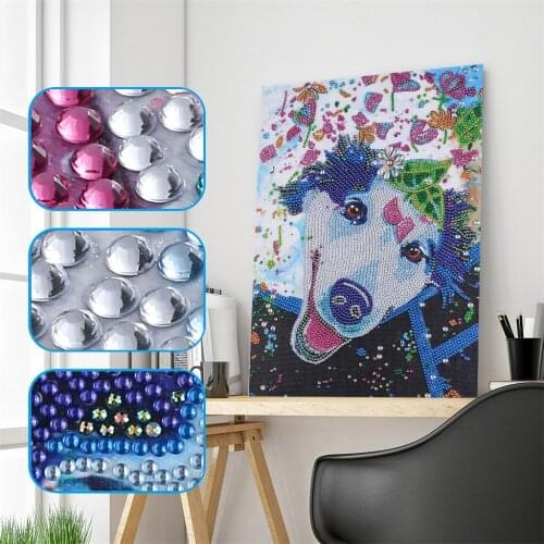 Diamond Embroidery Animal Horse 5D DIY Diamond Painting Dog Partial Drills Special Shaped Diamond Art Cross Stitch Kits Crafts