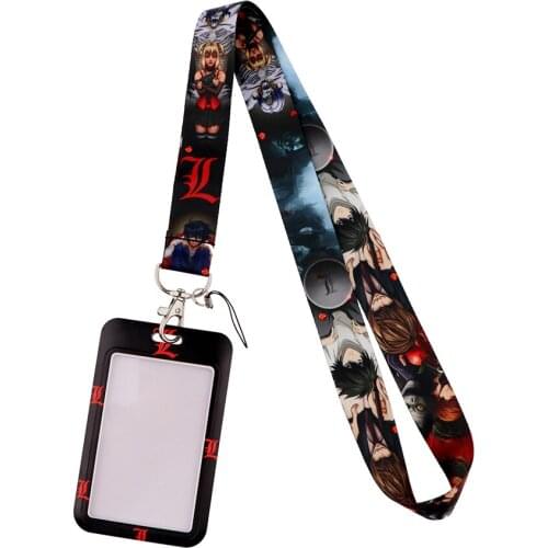DB698 Anime Notes Key Lanyard Car KeyChain ID Card Passport Gym Cell Phone Badge Kids Key Ring Holder Jewelry Decorations