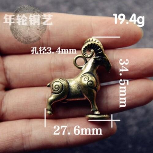 ZOCDOU 1 Piece Pure Copper Decoration Lead Sheep Small Statue Little Figurine Crafts Figure Ornament Miniatures