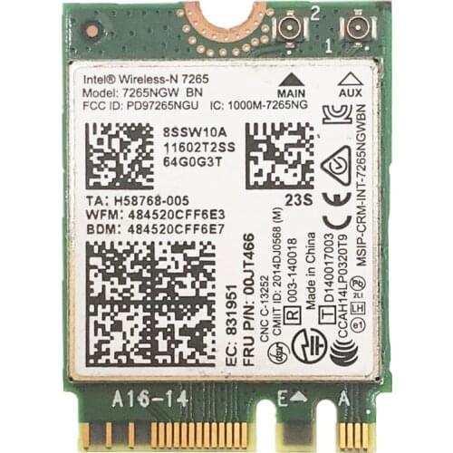 For Lenovo YOGA 14 15 E550 X250 L450 T450 G70-70 Intel Wireless-N 7265 7265NGW BN Bluetooth 4.0 WiFi Card 04X6032 00JT466