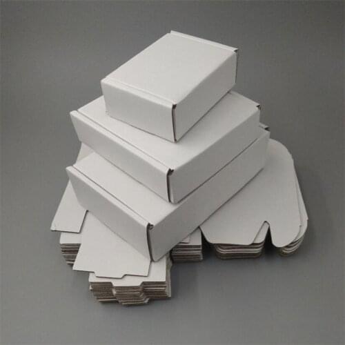200pcs Wholesale Price 9cm 10cm Paper Carton Boxes Small White Corrugated Shipping Boxes Kraft Shipping Packaging Box