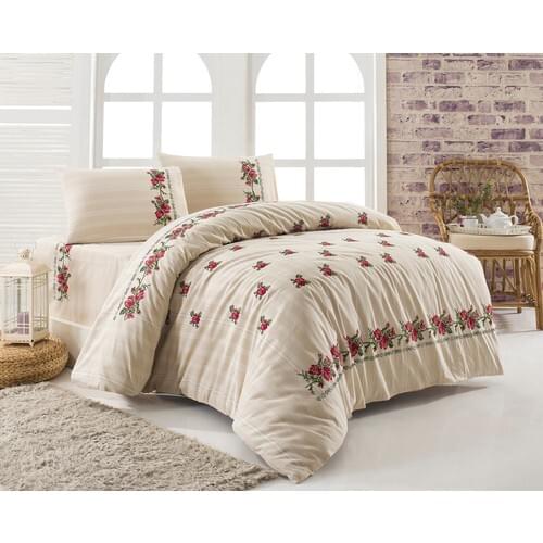 Buldan Concept Handwork Authentic Canvas Spreader Pattern Duvet Cover Kit turkish work