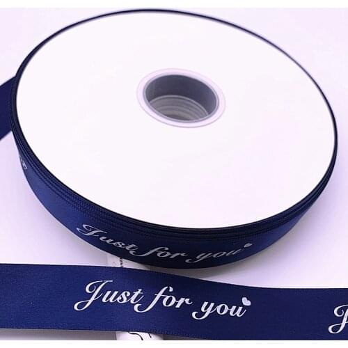 5yds 10-38mm "Just for You" Printed Polyester Ribbon Letters Print Ribbon for DIY Gift Packing Wedding Christmas Bow Ribbons #03