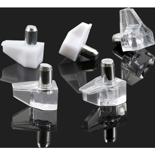 100PC Shelf Supports Studs Pegs Metal 5mm Pin Shelves Seperator Fixed Cabinet Furniture Bracket Support Holder
