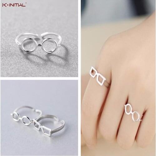 Kinitial Fashion Geometric Round Ring Sunglasses Shape Rings for Women Adjustable Statement Finger Wrap Jewelry Party Wholesale