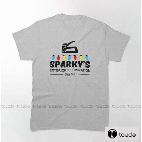 New Sparky S Exterior Illumination Christmas Lights Mens T Shirts Fashion T Shirt O Neck Short Sleeved T-Shirt Summer Tshir