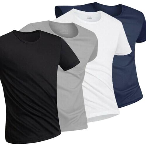 Men Gym Sports Quick-dry Fitness Bodybuilding T Shirt Sweatshirts Basic Tee Top