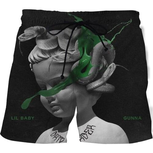 Mens summer anime beach shorts 3D printed art graffiti shorts Bermuda shorts Harajuku funny graphic shorts mens sports shorts