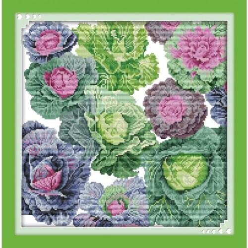 Joy Sunday Cabbage&Chillies Counted Cross Stitch Kits 11&14CTDMC DIY Embroidery Kits Needlework for Home Decor Handmade Gift