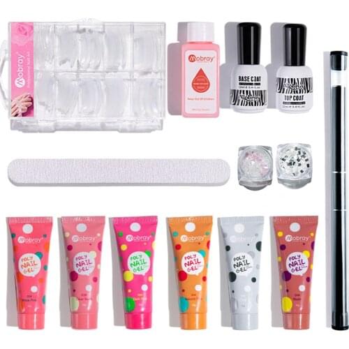 Mobrary Poly Nail Gel Set 15ml Quick Building Nail Extension UV Gel Varnish Manicure Nail Tool Kits Design