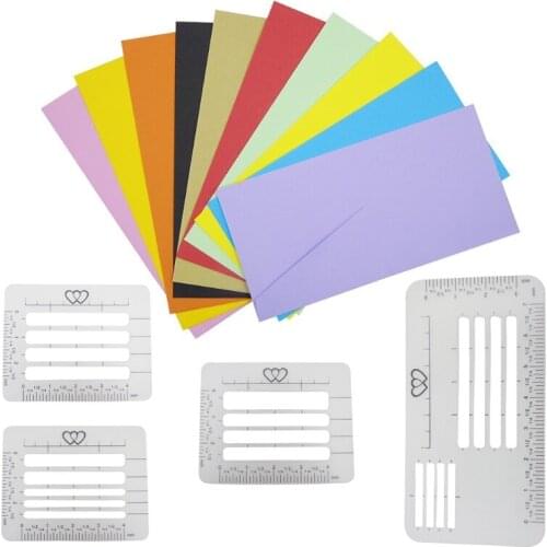 4 Pcs Craft Addressing Guide Notebook Multi-use Letter Envelope Stencil Set Templates Rulers Diary Greeting Card Postcards 96BA