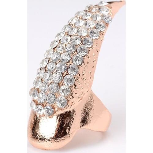 Punk Antique Black Ring Cat Demon Rhinestone Finger Knuckle Tail Scratching Long Rings Women Accessories Ring Gift