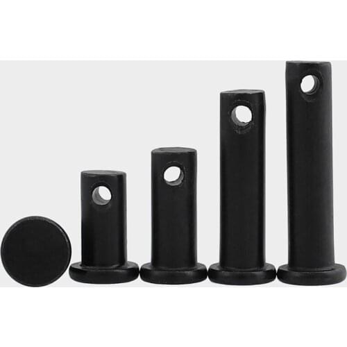 2pcs M16 flat head with hole pins shaft T type pin shaft positioning dowels cylindrical dowel black color GB882 45mm-120mm long