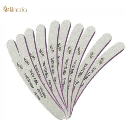 10Pcs Professional Nail Files Sanding Curved Multifunctional Nail Buffer For Nail Art Tips Manicure 100/100 Grit Beauty Nail Art
