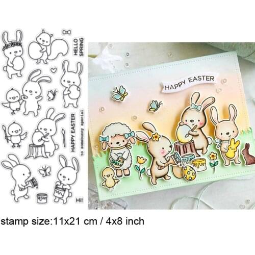 Bunny Animals Clear Stamps for DIY Scrapbooking Crafts Making Decorative Transparent Stempels New Silicone Stamp Seals