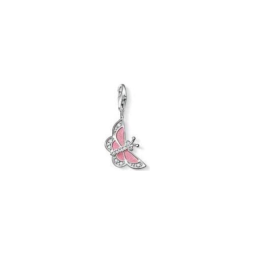 Pink Rhinestone Butterfly Diy Enamel Animal Charms Fit Bracelet & Neckalce Jewelry Making For Women SCH0045