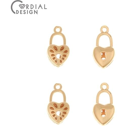 Cordial Design 100Pcs 7*14MM Jewelry Accessories/Pendant/Copper/Hand Made/Heart Key Shape/Jewelry Findings & Component/Charms