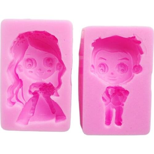 Wedding Bride And Groom Series Shaped Fondant Molds Wholesale Couple Chocolate Silicon Mold Fondant Cake Decoration Mold H581