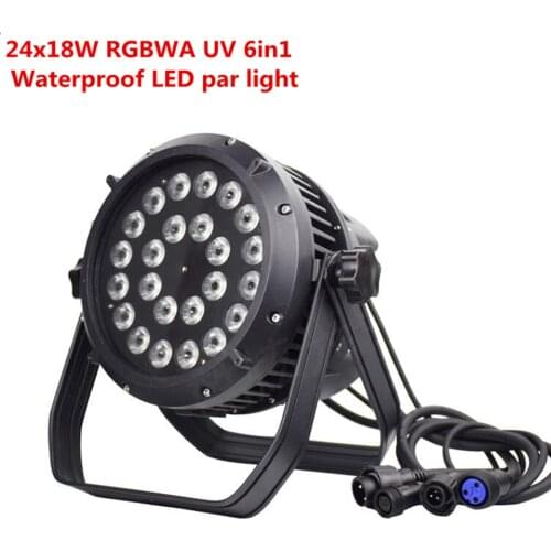 24x18w IP65 waterproof led Par Lights RGBWA UV 6in1 LED PAR DMX512 control professional stage lights DJ equipment disco lights