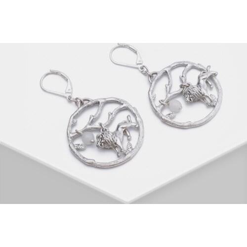 AMORITA Design Vintage Metal Lion King Unisex Wonderland Drop Earrings