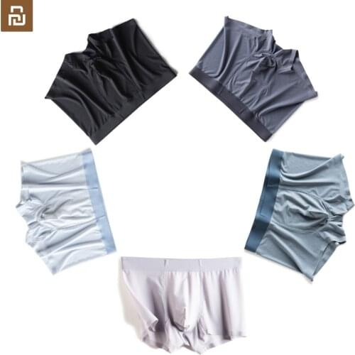 5 colors 1pcs youpin Ice silk no trace underwear Mens mesh breathable one-piece Japanese zero-pressure bare ice pants new