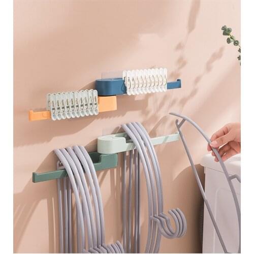1PC Clothes Hanger Holder Drying Rack Plastic Clip Organizer Clothes Hanger Storage Rack Home Organizer Wall Mounted XB 060