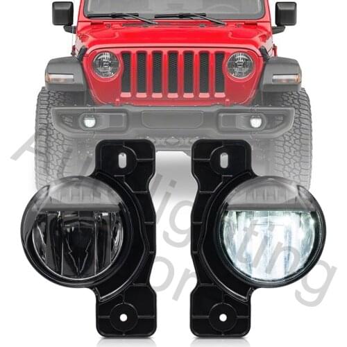 2X Led Fog Lights For 17-18 Jeep Wrangler JK For Gladiator JL 20-21 Projector Headlight Driving Light OEM#68304048AA