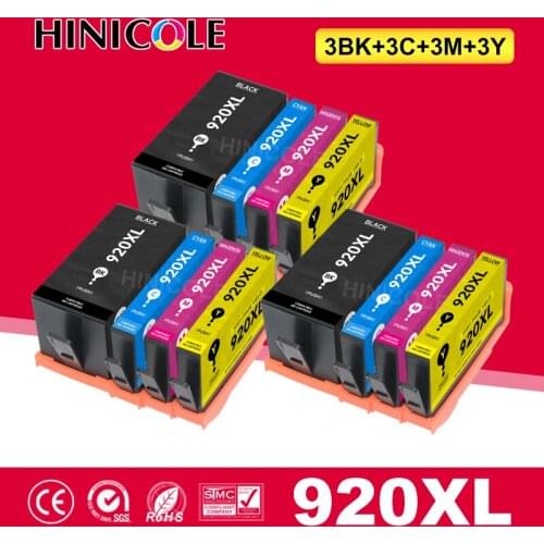 HINICOLE 3 Set Compatible Ink Cartridge For HP 920XL 920 For HP920 Officejet 6000 6500 Wireless 6500A 7000 7500 7500A Printer