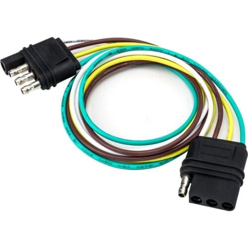 4- Trailer Light Wiring Harness Extension Flat 24'' Wire Connector
