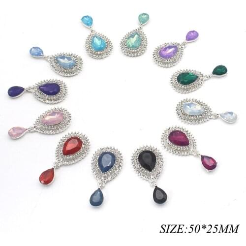 5pcs/lot 50*25MM Sewing Craft Supplies for Accessories Diy Manualidades Rhinestone Button for Needlework Clothing Decorative