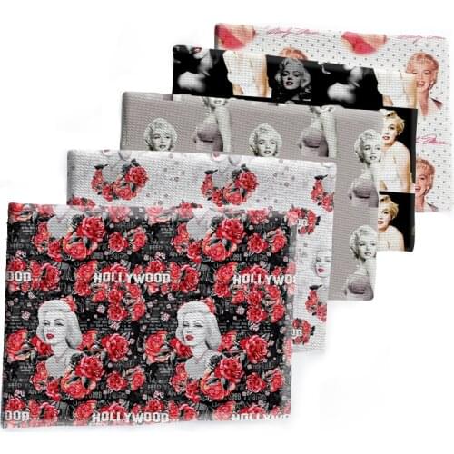 50*145cm Famous Star Monroe Pattern Textured Liverpool Patchwork Tissue Kids home textile