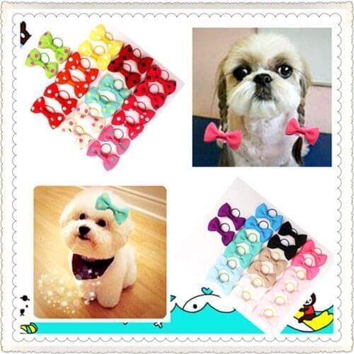 20pcs Dog Hair Bows Dog Multicoloured Bows Pet Puppy Hair Bows Bright Flower Peals Pet Grooming Products