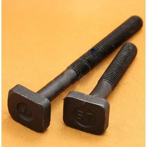 2Pcs 5/8-11 Blackening 8.8 Level T-Type Screws Square Head Bolts Pressure Plate Screw Shaped Quartet Bolt 3-12 Inch