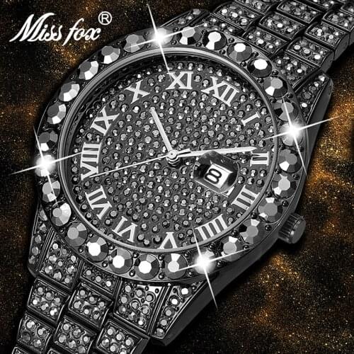 MISSFOX Relogio Masculin Luxury Fashion Black Watch Men 30ATM Waterproof Date Clock Sport Watches Calenda Mens Quartz Wristwatch