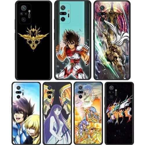 Saint Seiya Cover For Xiaomi Redmi Note 10 Pro 8T 9T 7 8 9 Pro 9S 10 5G 9A 8 Pro Cell Phone Case Black Soft Shell Coque
