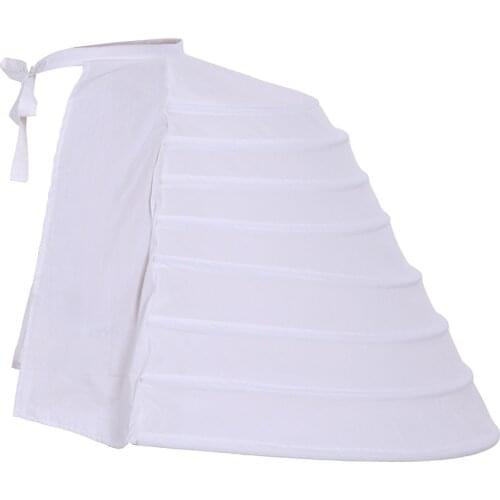 Cosplaydiy Medieval Petticoat Pannier Victorian Dress Underskirt Hoop White Back Petticoat L320