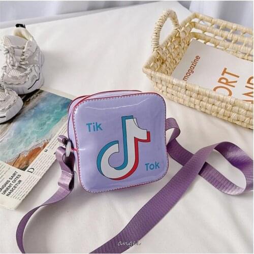 PU Leather Children Bags Tik Tok Printing Mini Crossbody Bag Kids Small Pouch Bolso Bolsa Feminina for Kindergarten Girls