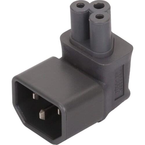 LBSC Up Angle IEC 320-C14 3 Pin Male to C5 3 Pin Female AC Power Adapter Receptacle for Laptop Printer Notebook