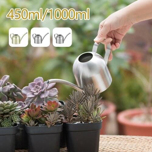 1000ml Watering Pot Stainless Steel Potted Small Watering Can Long Mouth Sprayer Pot Garden Flower Plants Watering Pot