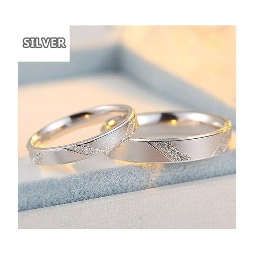 Hot selling hot copper silver plated Korean drawing open couple ring retro simple mens and womens ring head accessories