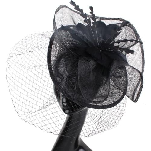 Kentucky Derby Big Mesh Fascinator Hats Veil Women Fashion Mesh Millinery Hair Wedding Accessories Party Chapeau Cap Hair Pin